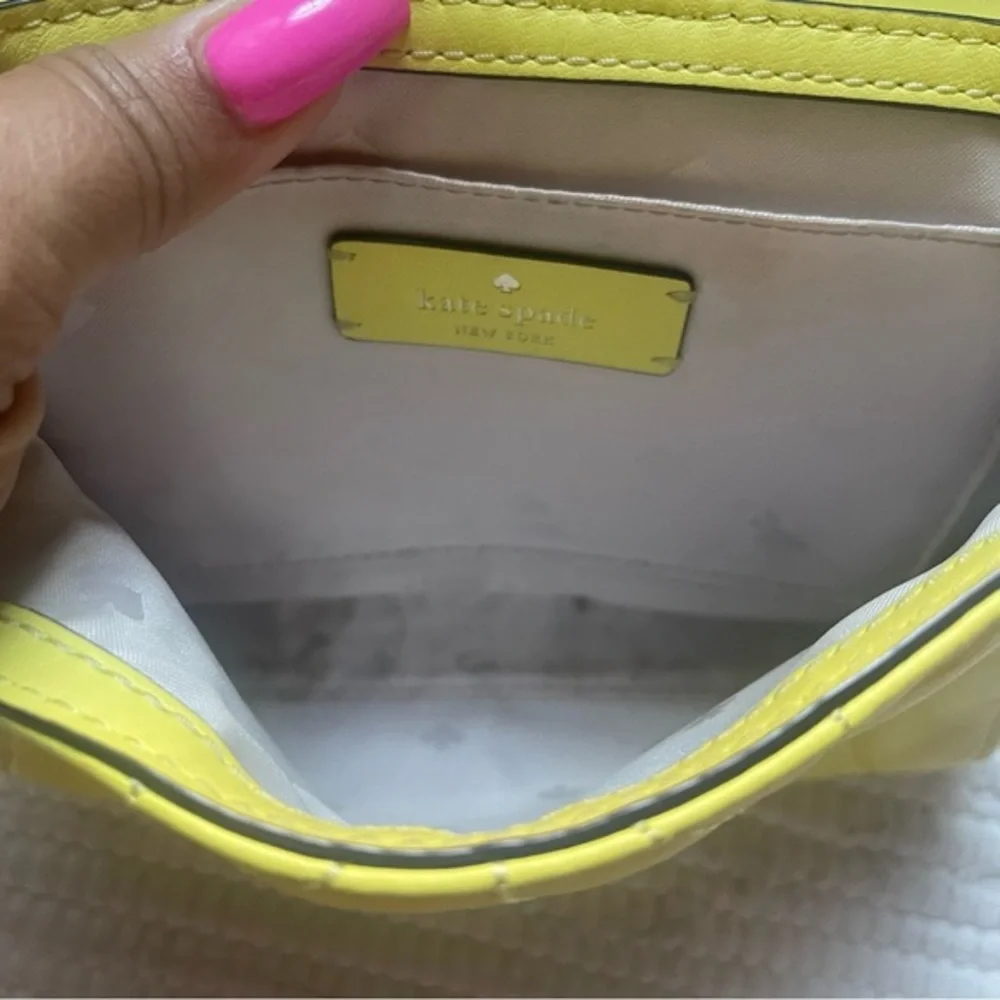 Kate Spade Briar Lane quilted mini Evelyn crossbody bag Yellow